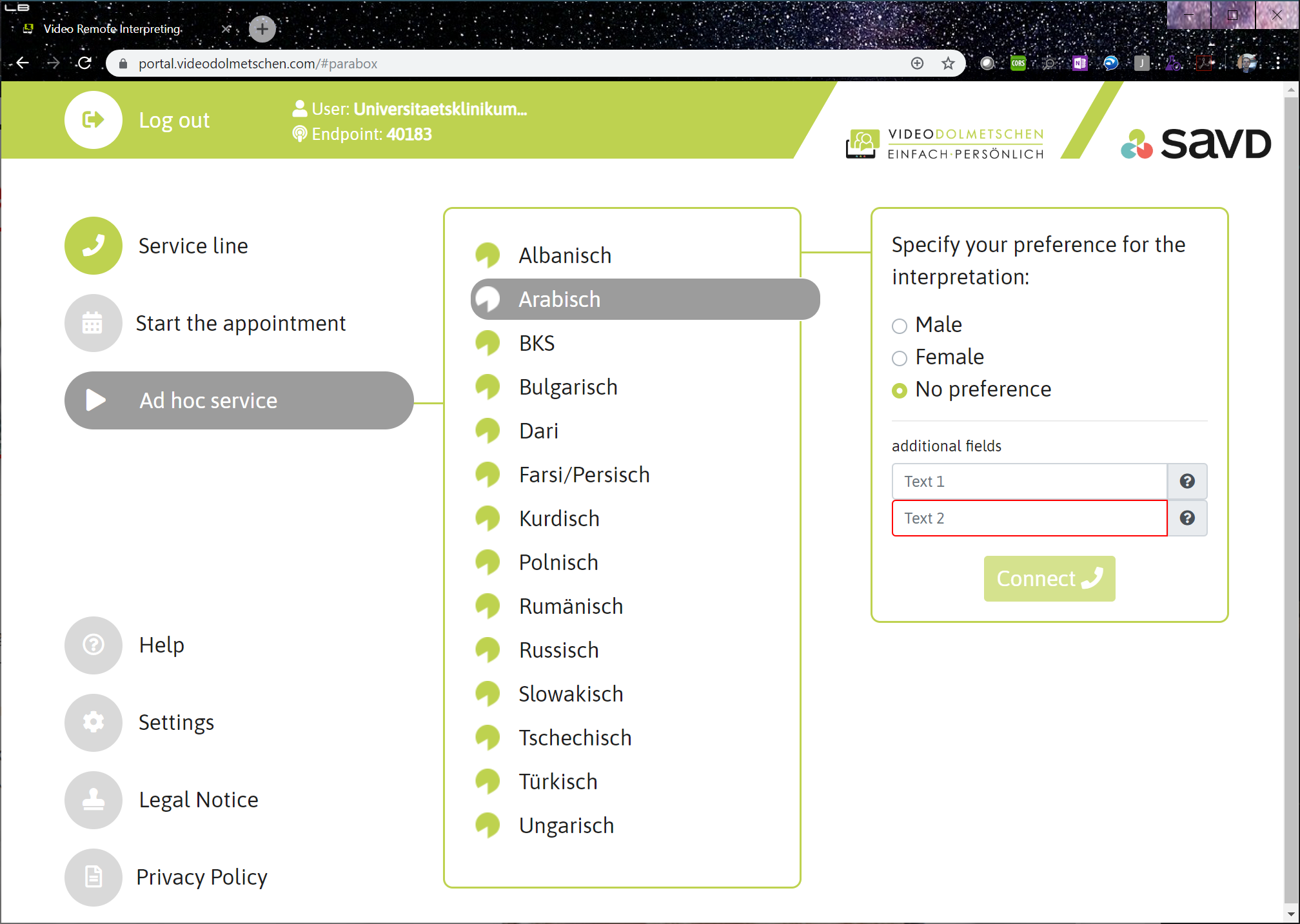 Webapplikation Videodolmetschen